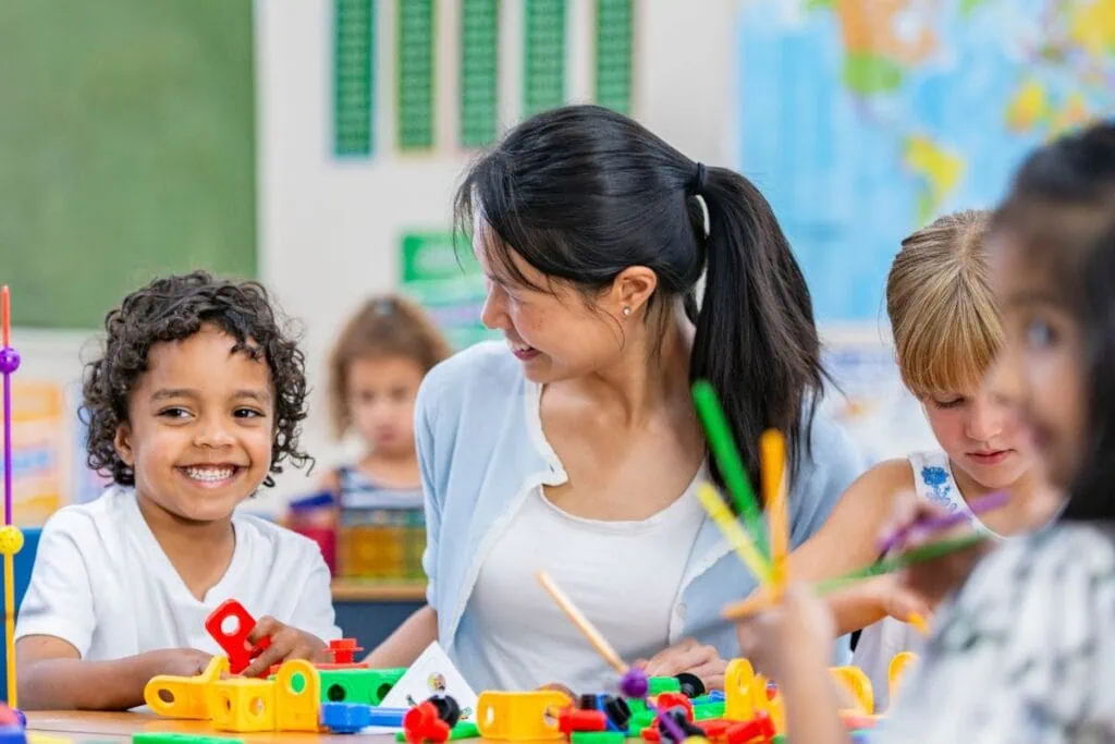 Children and teacher in a classroom