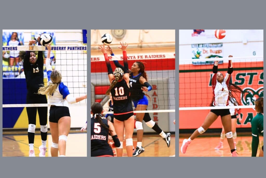 (From left) Union County's Jailyn Simmons, Branford's Adriauna Combs and Dixie County's Kamille Barnes are part of the tough Rural District 6, which features five of the top 20 teams in the state.