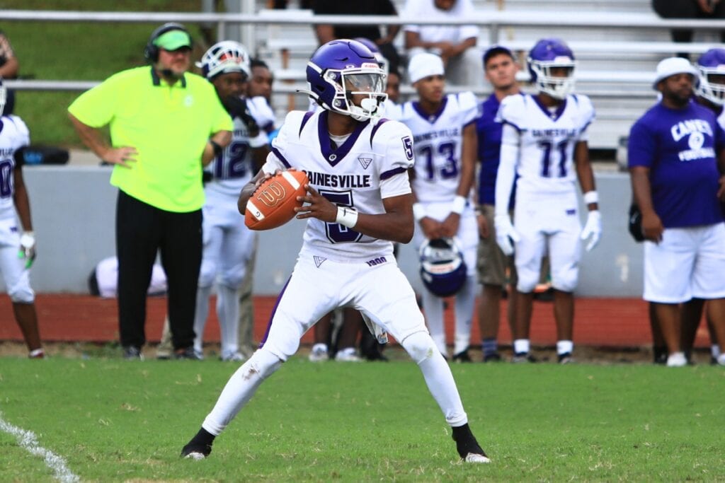 Gainesville's Jaishawn Sanford threw a fourth-quarter touchdown against Forest (Ocala) on Friday. File photo by C.J. Gish