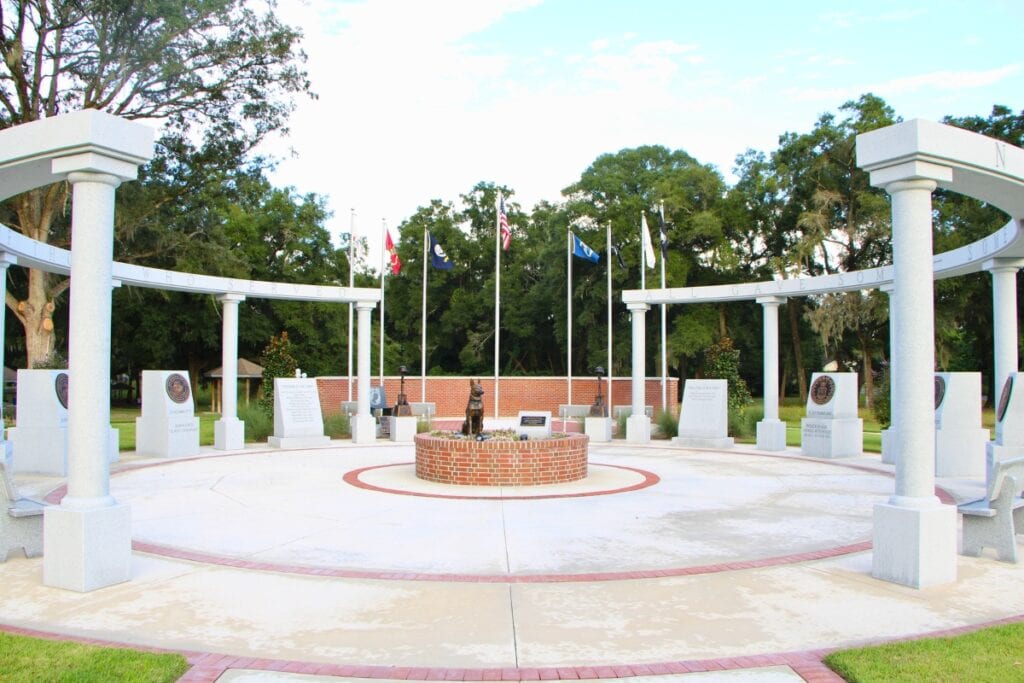 New flags delivered by Rep. Kat Cammack will replace the temporary flags during a Veteran's Day ceremony on Nov. 11.