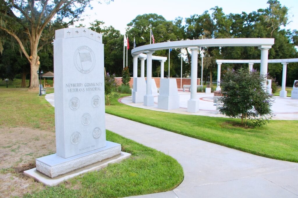 Newberry installed the city's original veterans monument at new Veterans Memorial Park. Photo by Lillian Hamman