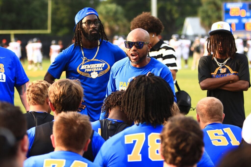 Newberry is 0-3 to start the season for the first time since Ed Johnson (talking) took over as head coach in 2019. Photo by C.J. Gish