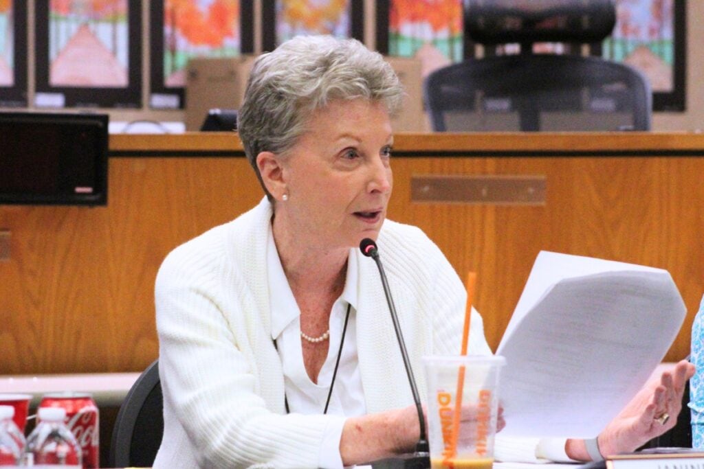 Board Member Janine Plavac speaks at an October workshop. Photo by Nick Anschultz