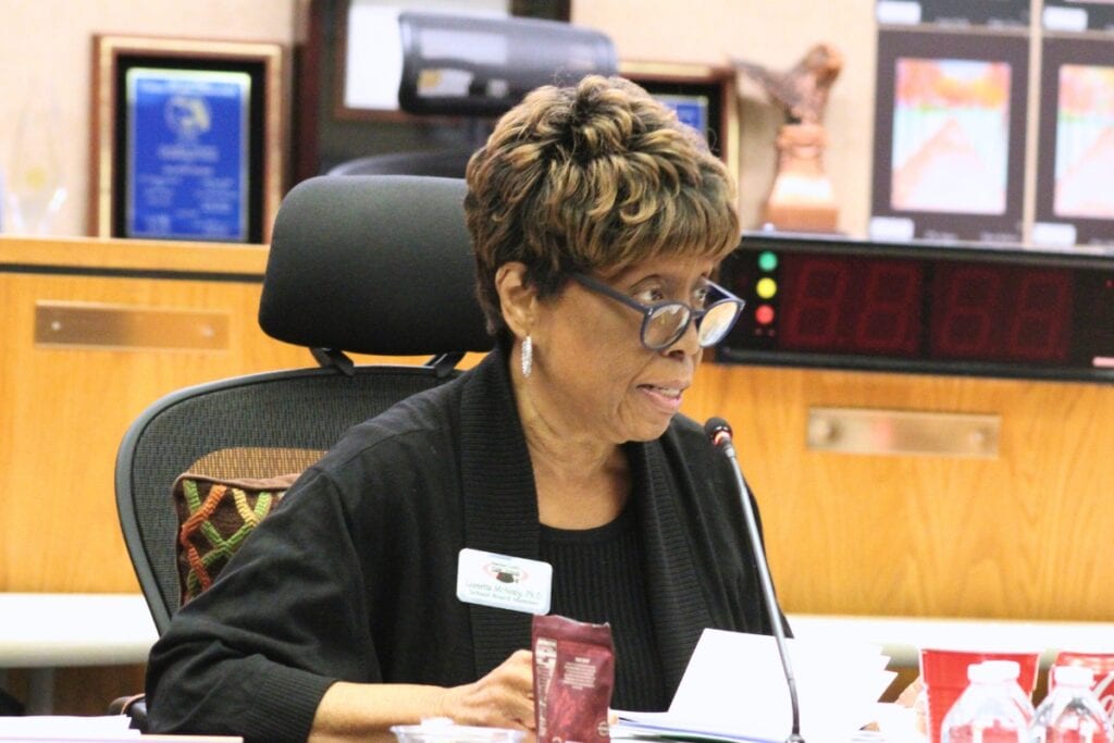 Board Member Leanetta McNealy said it's time to move forward with finding a permanent superintendent. Photo by Nick Anschultz