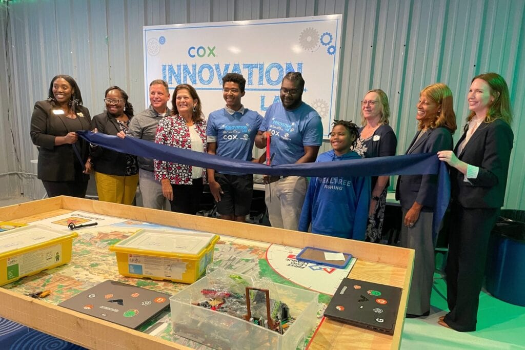 Cox Communications, Boys and Girls Club and Children's Trust of Alachua County officials cut the ribbon on the new Innovation Lab. Photo by Seth Johnson