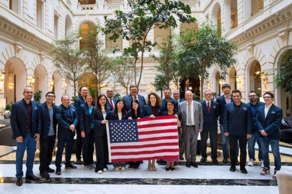 Kevin Pryor and the US delegation to the 2024 World Olympiad in Austria. Courtesy Kevin Pryor