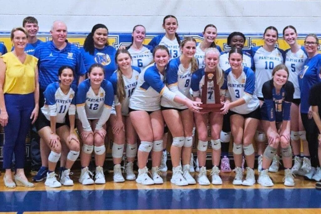 Newberry claimed the Class 3A-District 4 title with a win over Keystone Heights on Thursday. Courtesy of Newberry volleyball