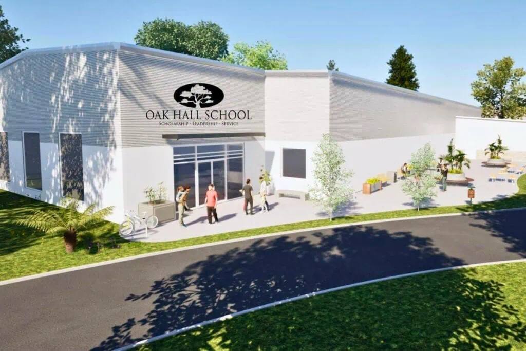 Oak Hall School in Gainesville recently announced the launch of its Two Spaces. One Vision campaign, which will help fund the construction of two new gymnasiums. Courtesy of Oak Hall School