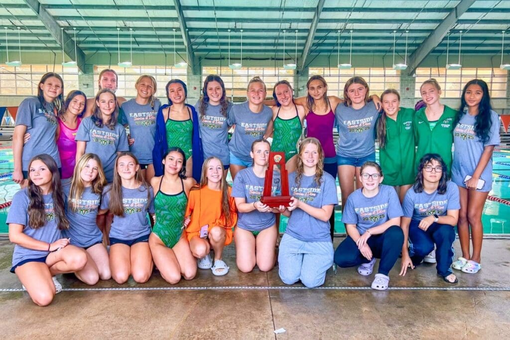 The Eastside girls swim team captured the Class 2A-District 3 championship last week. Courtesy of Jon Allen