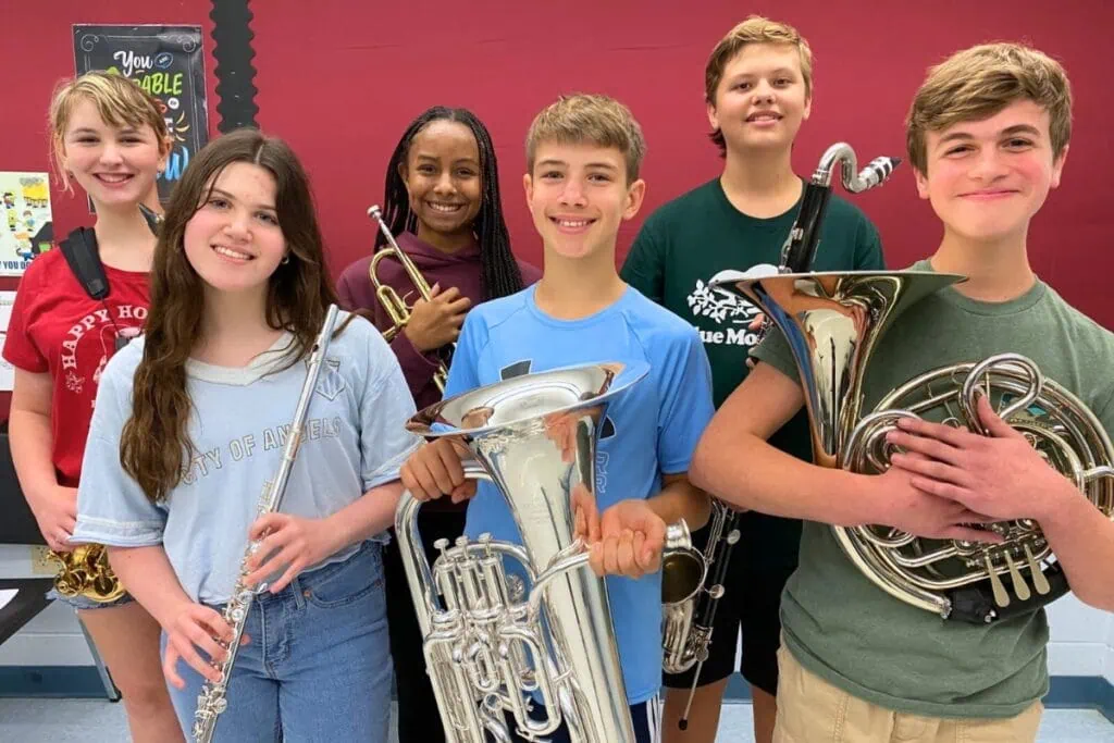 All-state musicians from the Kanapaha Middle School Band. Courtesy of ACPS
