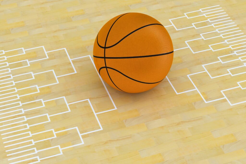 Basketball with bracket. Metro Creative