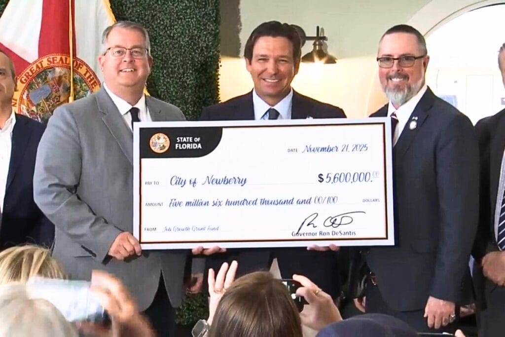 City of Newberry officials received a $5.6 million Jobs Growth Grant from the state for infrastructure at the city's F-300 AgFoodTech Innovation Park. Courtesy of Tim Marden