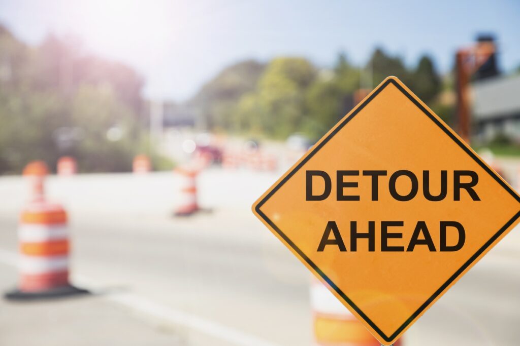 Detour sign. Metro Creative