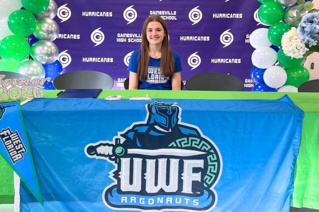 Gainesville High's Rowan Kage signed to play volleyball with the University of West Florida on Wednesday.