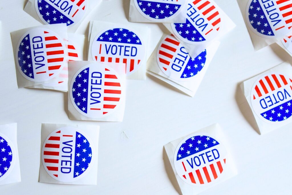 I voted stickers. Photo by element5-digital-unsplash