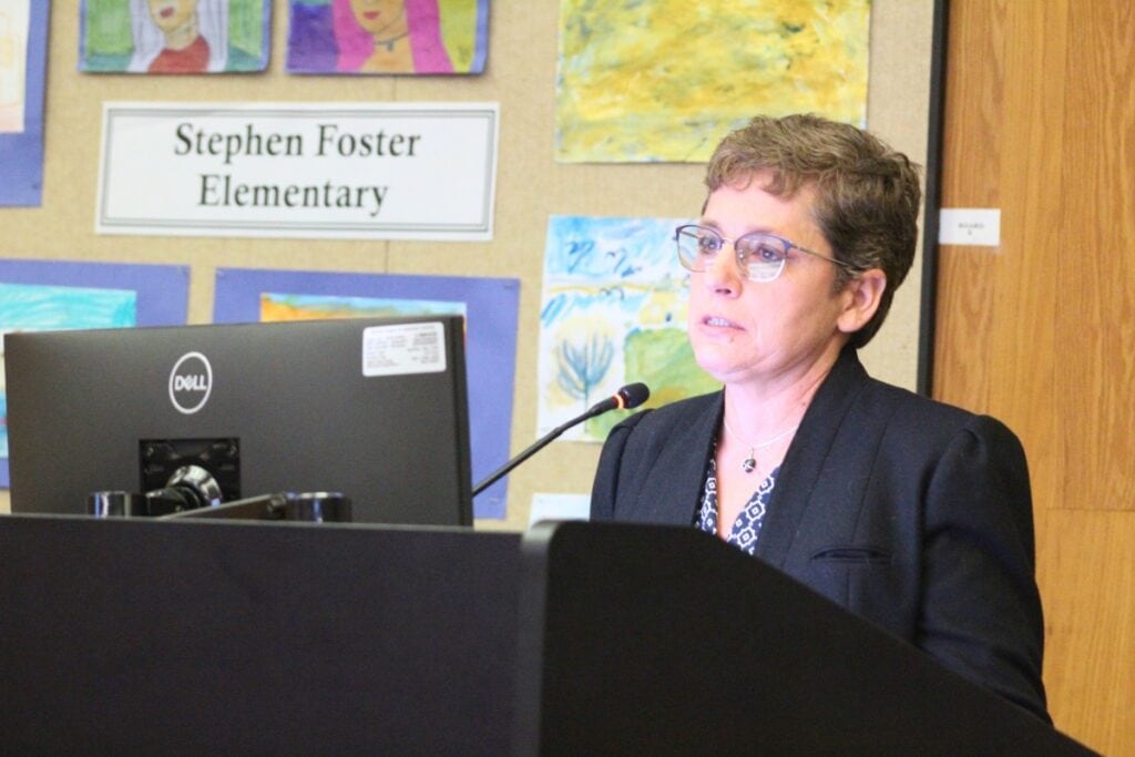 Kathie Ebaugh said ACPS' comprehensive school planning initiative will only work if the community fully participates. Photo by Nick Anschultz