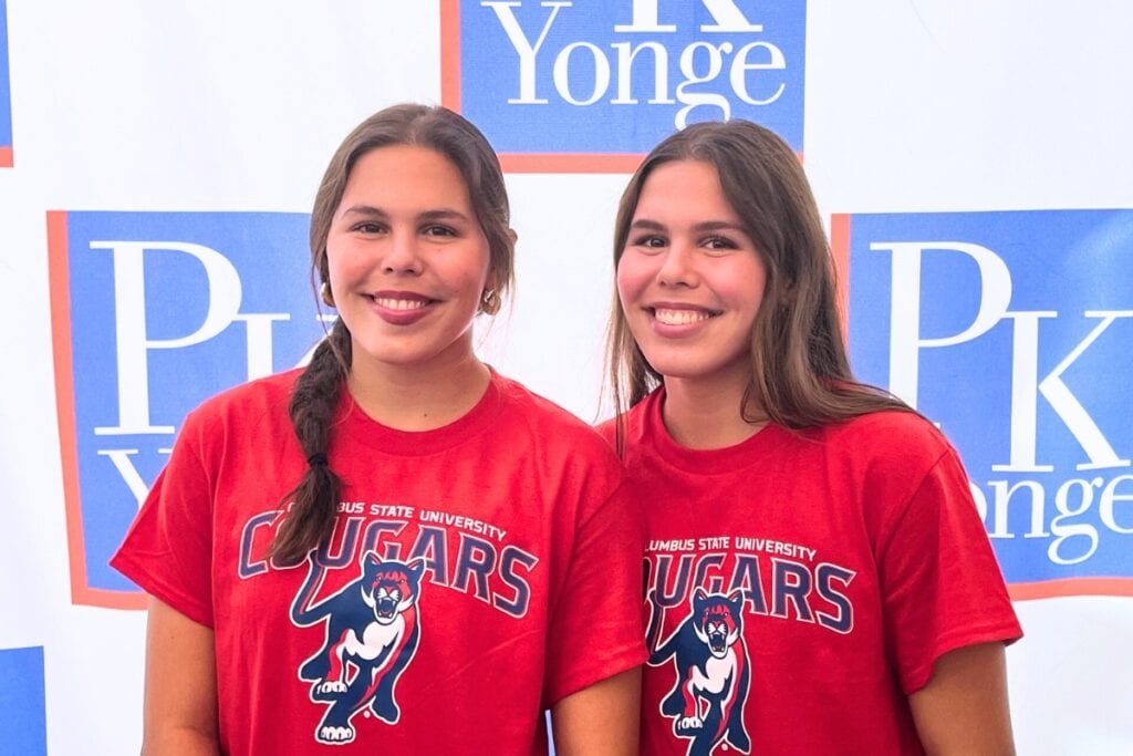 P.K. Yonge's Paulina (left) and Ellie Cervantes signed with Columbia State University to play soccer. Photo by Mike Ridaught