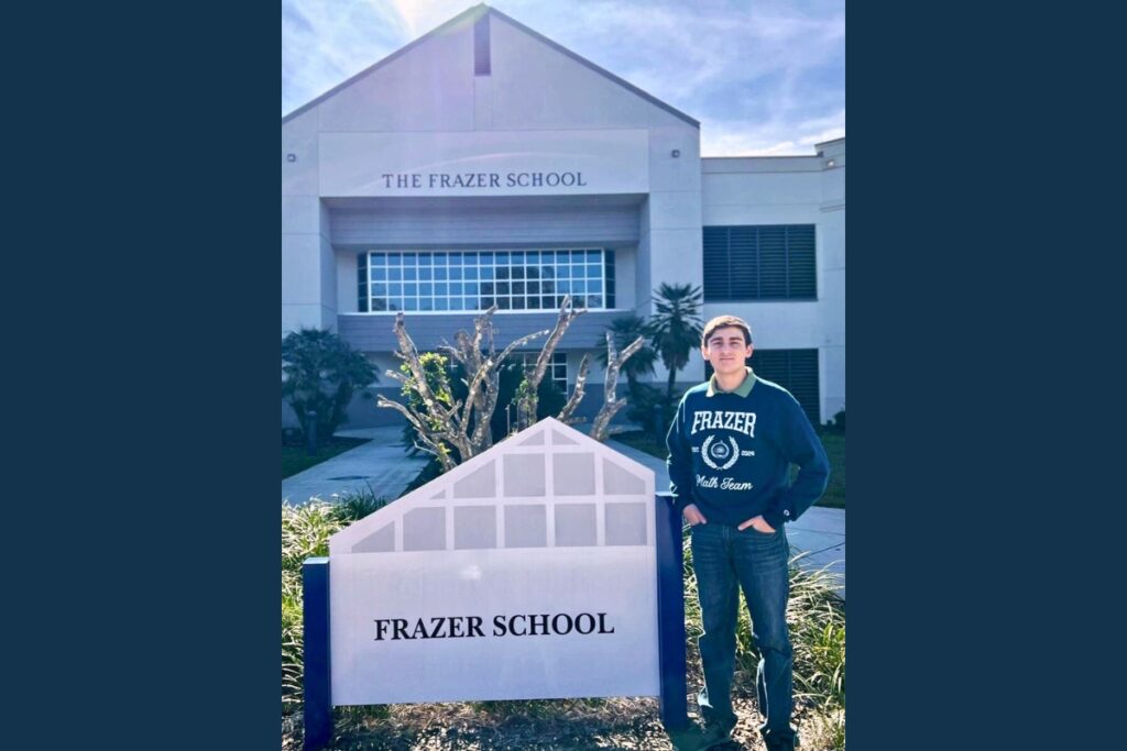 Watson Inglett, an 11th grader at The Frazer School, recently earned a perfect score of 1520 on the Preliminary SATNational Merit Scholarship Qualifying Test. Courtesy of The Frazer School