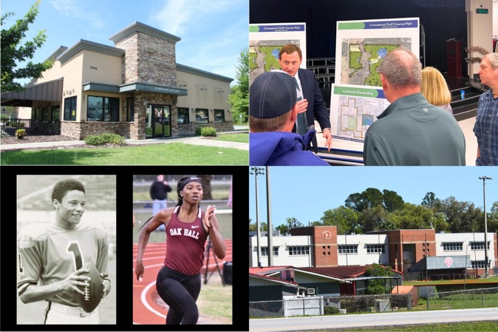 Among Mainstreet's most-viewed online stories were (clockwise from top left) Applebee's closing, UF's proposed golf course,FDLE refers 3 Santa Fe High School administrators for felony charges and Alachua County's all-time athletes. Photo montage by C.J.