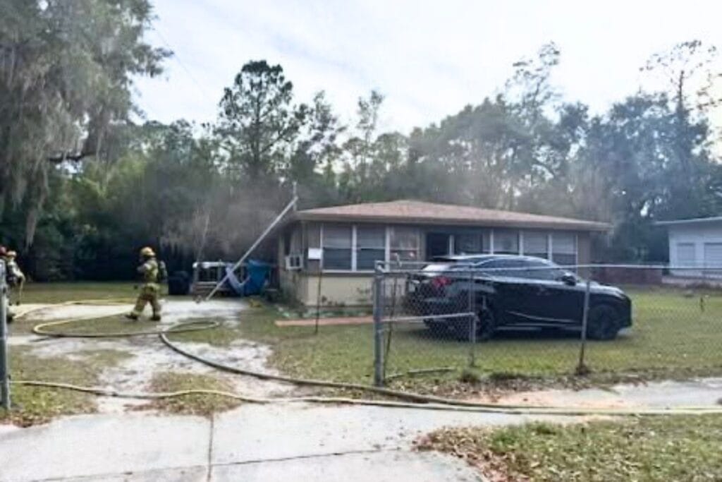 Gainesville Fire Rescue crews extinguished a blaze at a residential home on SE 3rd Avenue on Tuesday. Courtesy of GFR