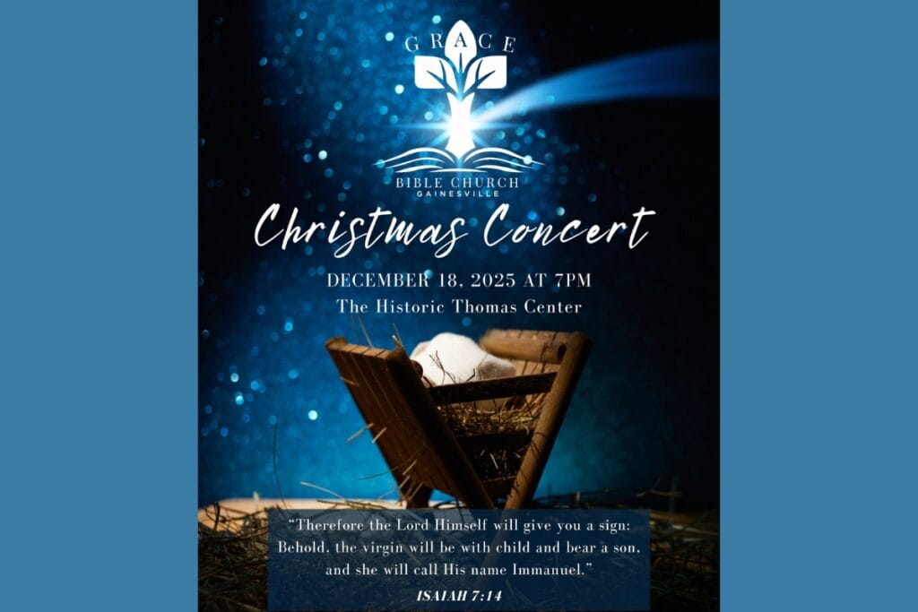 Grace Bible Church will perform a Christmas concert on Thursday, Dec. 18, at the Historic Thomas Center in Gainesville. Courtesy of GBC