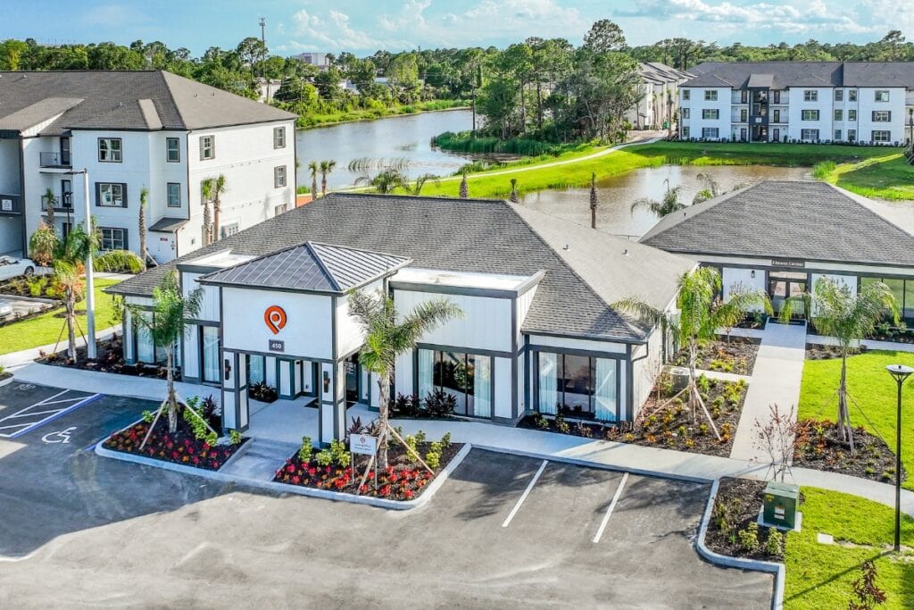 Hillpointe recently announced that construction started in October on Pointe Grand Gainesville, a future three-story, 300-unit apartment complex. Courtesy of Hillpointe