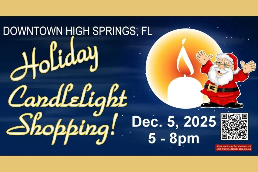 More than 20 business will participate in the Holiday Candlelight Shopping in downtown High Springs on Friday. Courtesy of Lanza Gallery & Art Supplies