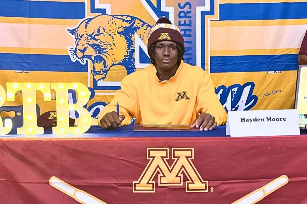Newberry's Hayden Moore signed to play college football at the University of Minnesota. Photo by Mike Ridaught
