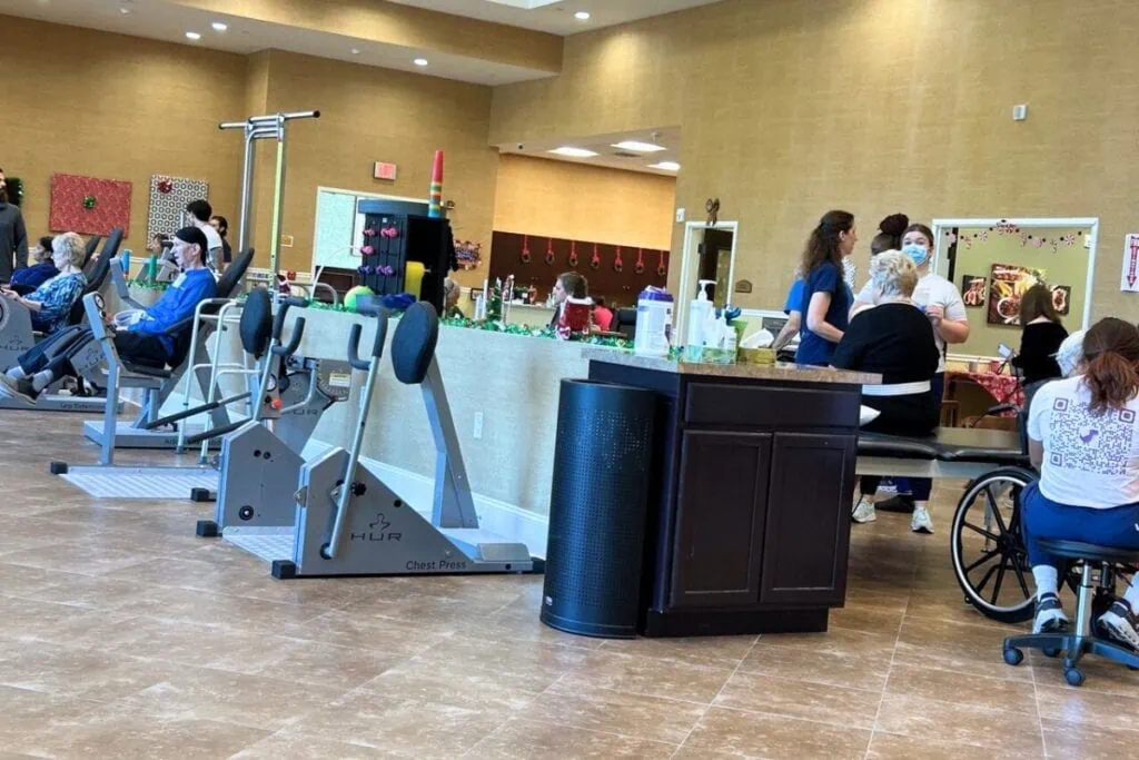 The therapy room at Magnolia Ridge Rehabilitation Center. Photo by Ronnie Lovler