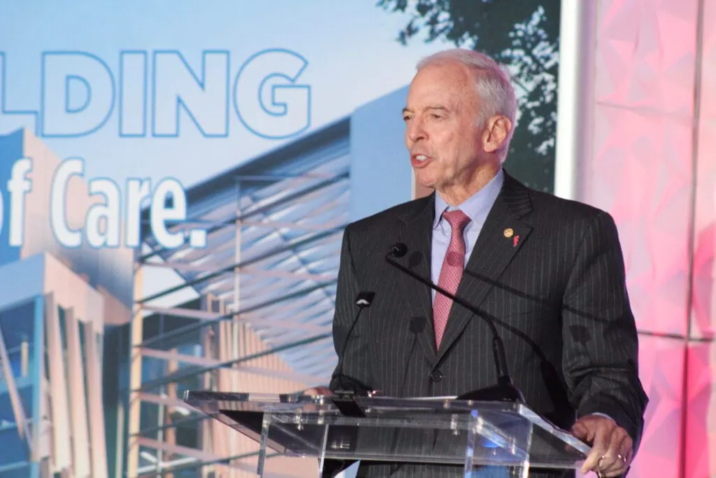 UF interim President Donald Landry gives remarks at Thursday's ceremony (Photo by Nick Anschultz)
