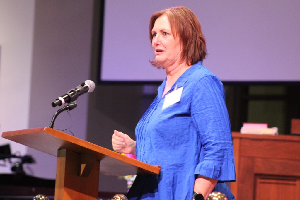 High Springs Community School teacher Barbara Brock was named the 2026 Alachua County Teacher of the Year on Thursday night. Photo by Nick Anschultz