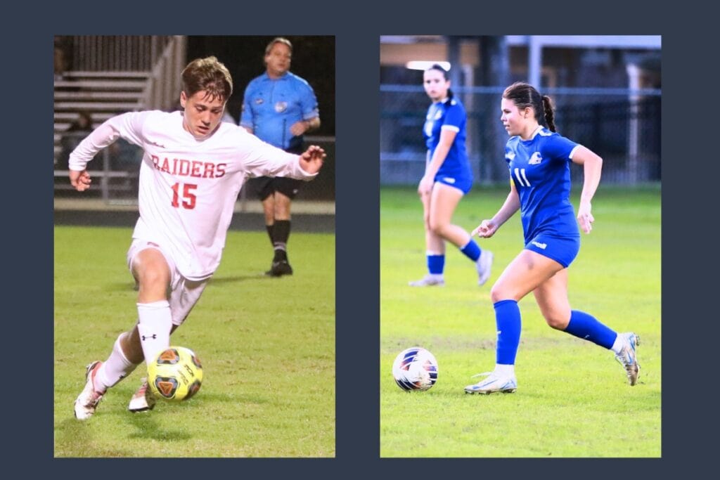 Santa Fe's Wayne Boone (left) and P.K. Yonge's Paulina Cervantes led their teams in goals this season. Photos by C.J. Gish