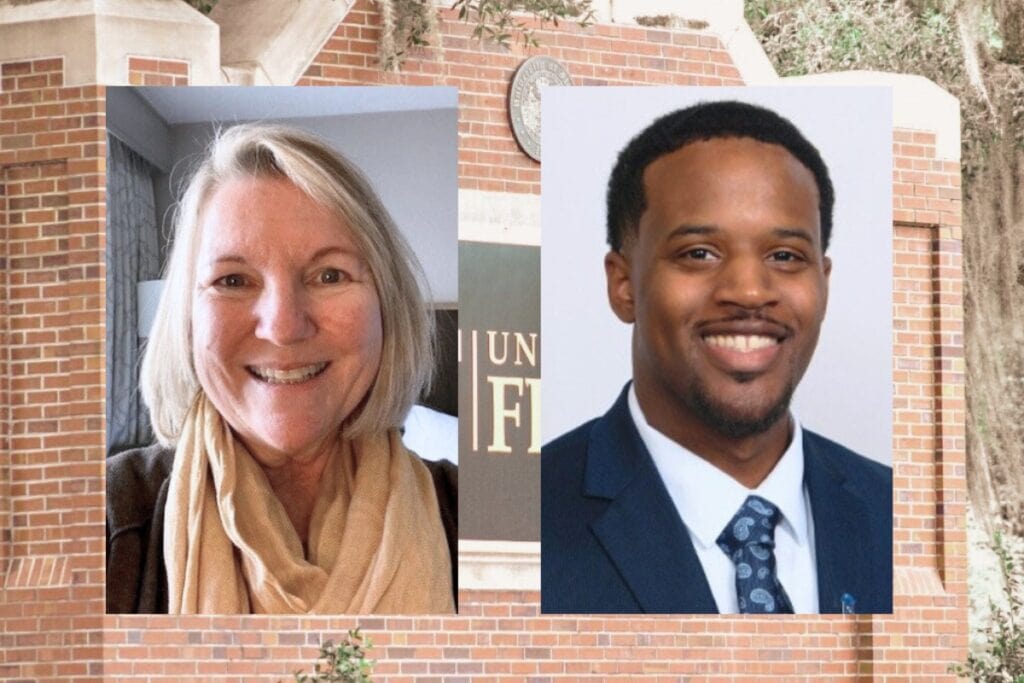 University of Florida's Dr. Kellie Roberts (left) was recently named as the Acting Director of the Honors Program and Nigel Richardson was promoted to Assistant Provost for Student Success.