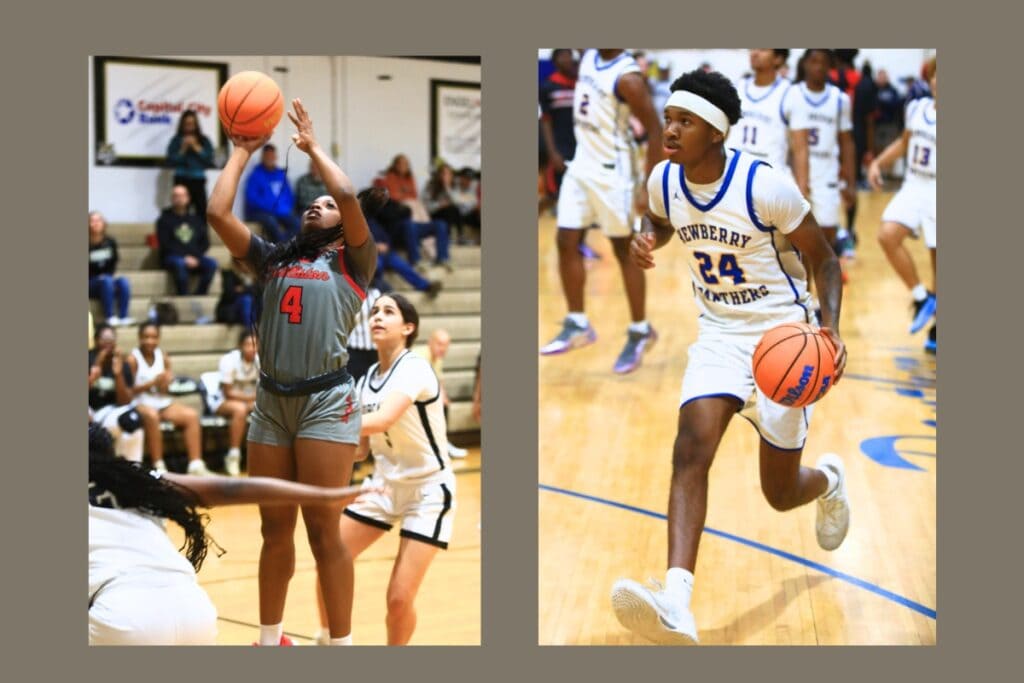 Williston's Tiona Wilkinson (left) and Newberry's Juwan Scippio have helped their teams to the top girls and boys rankings in the area entering the final week of the regular season