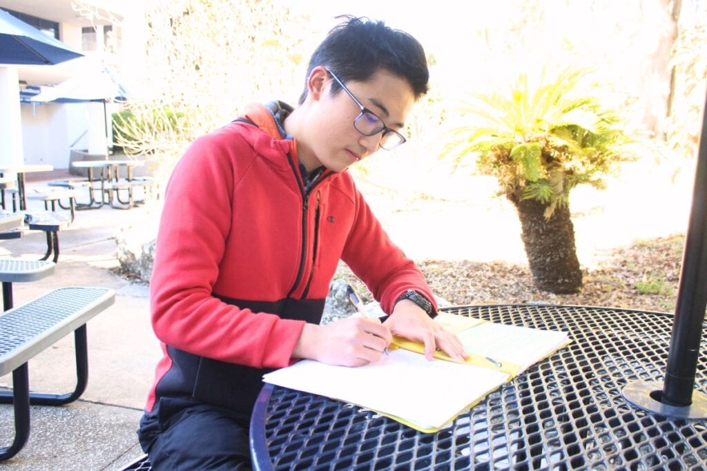 SF College HSDE student Robert Hu working on a class assignment. Photo by Nick Anschultz