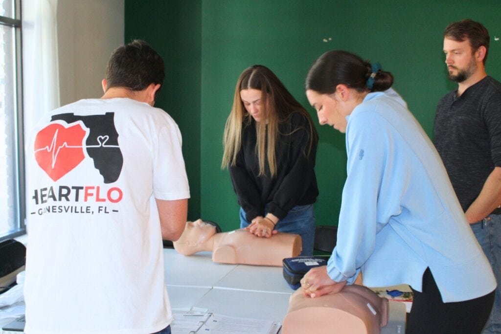 HeartFlo staff provide CPR training. Courtesy HeartFlo