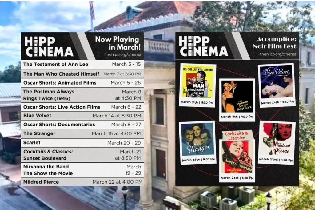 The Hippodrome Cinema recently announced its March 2026 lineup. Courtesy of Hippodrome
