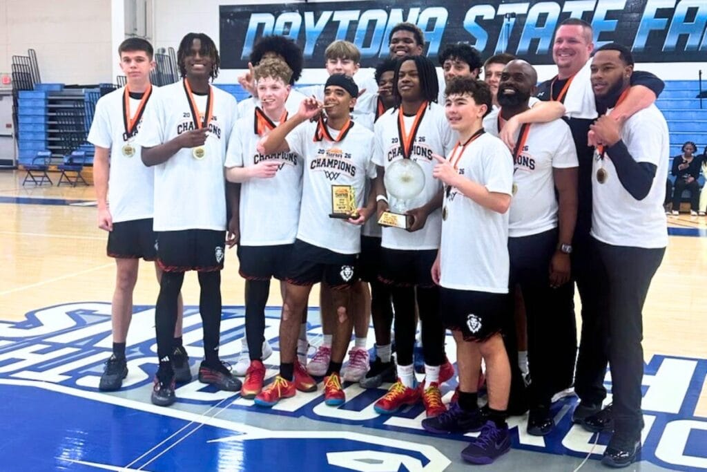 The Rock boys basketball team won its first-ever SIAA State Tournament. Photo by Jason Hurst