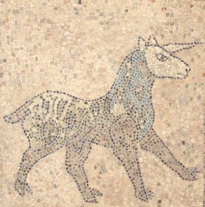 mosaico unicorno nella chiesa di San Giovanni Evangelista