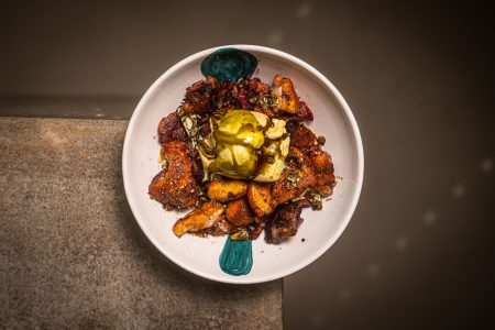 Heidelbeerschmarrn mit Vanilleeis & Kernöl