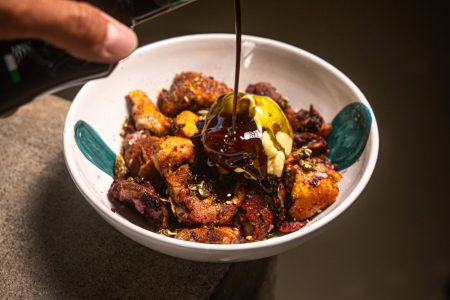 Heidelbeerschmarrn mit Vanilleeis & Kernöl