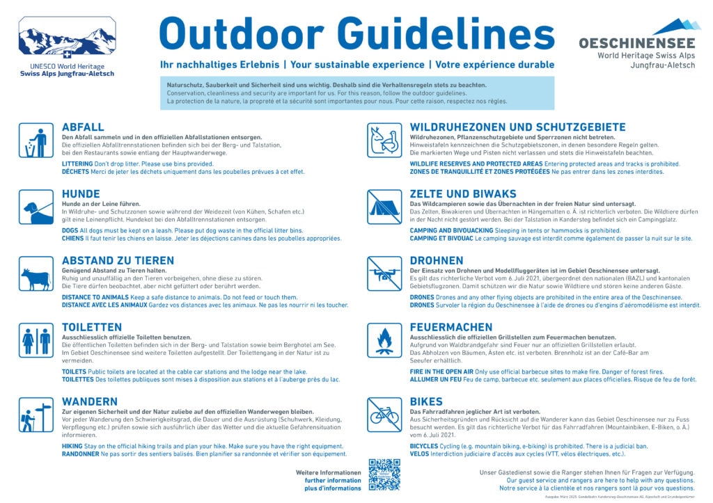 Plakat Outdoor Guidelines, Gebiet Oeschinensee. JPG