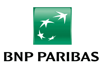 Bnp paribas logo on a green background.