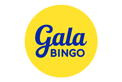 Gala bingo logo on a yellow background.