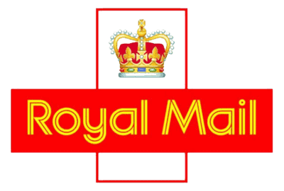 The Royal Mail logo features a crown above the words 