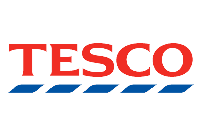 The image shows the Tesco logo with 