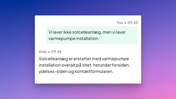 Ændringer via chat