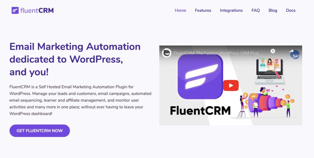 FluentCRM forside