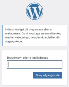 Password reset WordPress