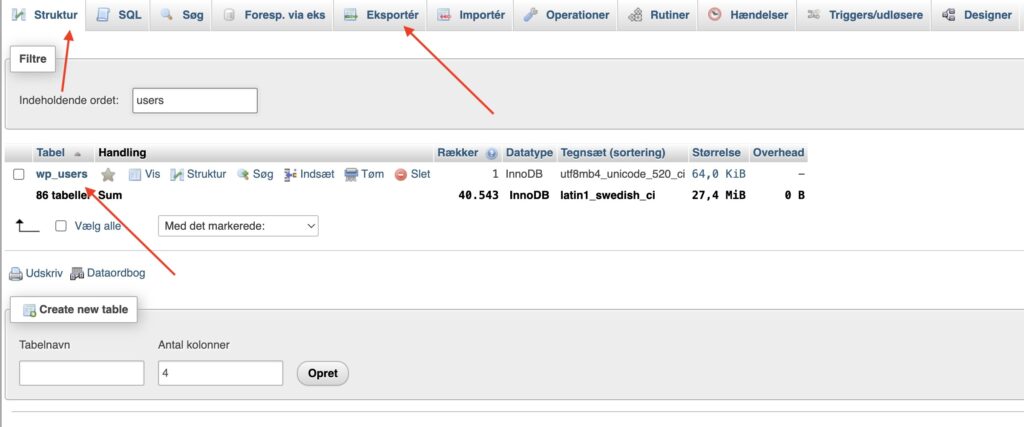 phpMyAdmin user password